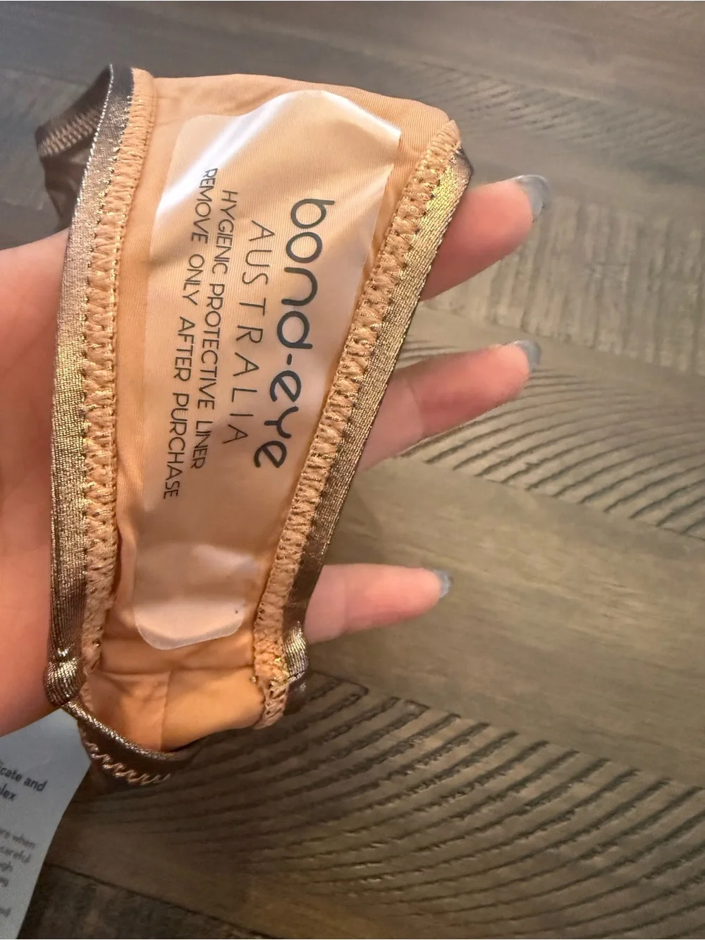 Bond-eye Gold Metallic High‑Cut Bikini Bottoms